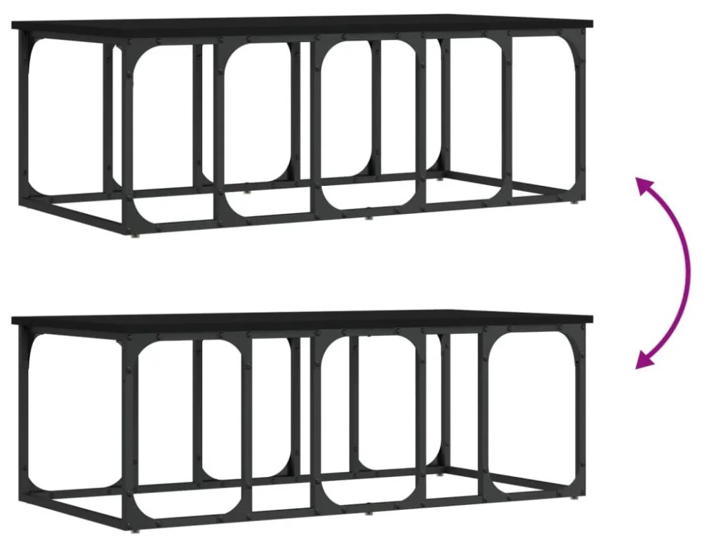 fekete szerelt fa dohányzóasztal 100 x 50 x 35,5 cm