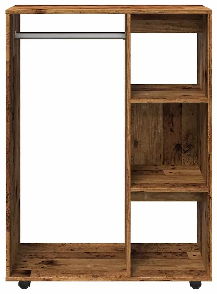 antik fa színű szerelt fa ruhásszekrény 80 x 40 x 110 cm