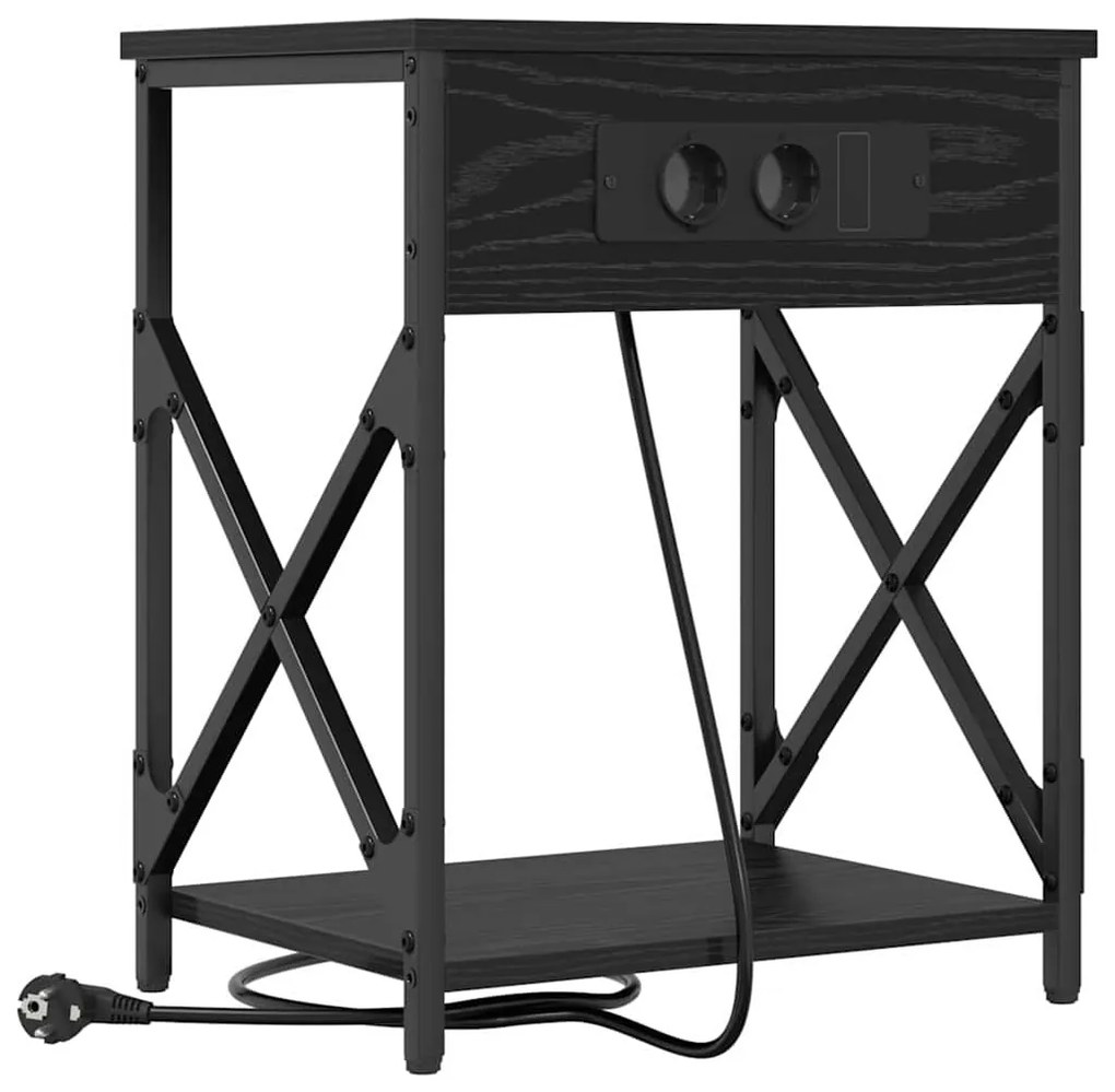 Éjjeliszekrény 2 pcs Musta tammi 41 x 31 x 51 cm Faanyag