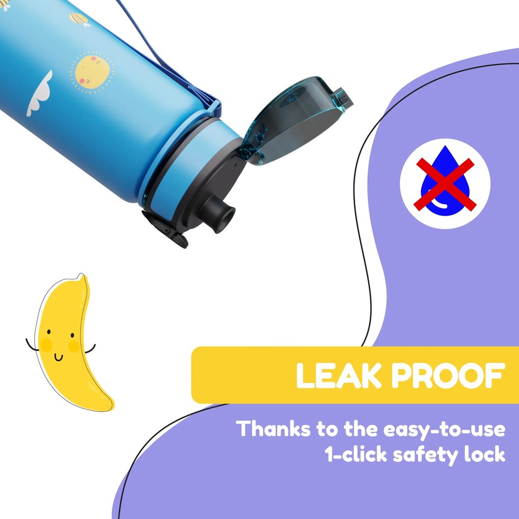 Klarstein Schmatzfatz, ivópalack, sportpalack, 500 ml, 24 cm, tritan