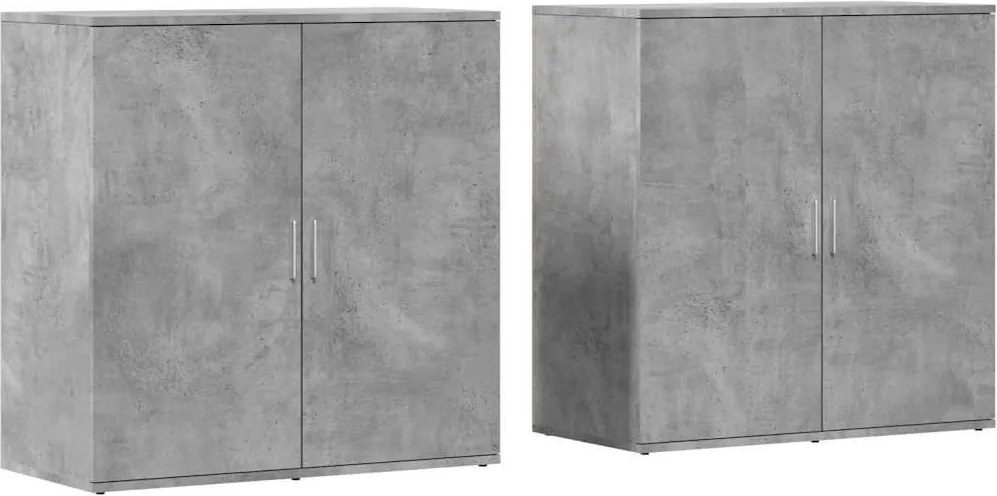 vidaXL 2 db betonszürke szerelt fa tálalószekrény 79 x 38 x 80 cm