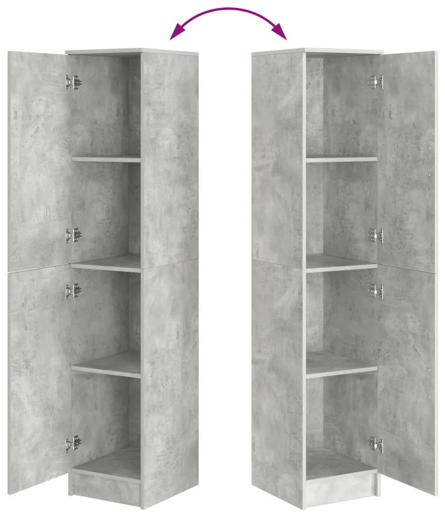 Magas Szekrény Beton szürke 35 x 39 x 168 cm Faanyag