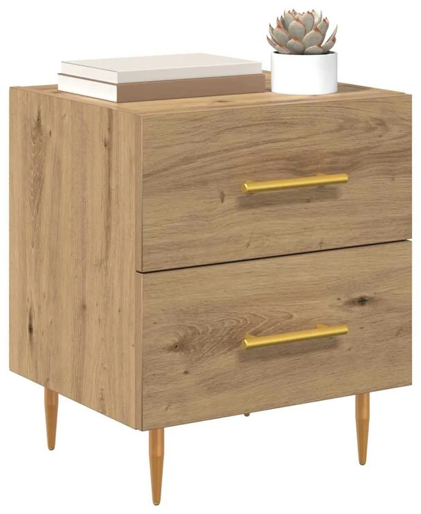 vidaXL Éjjeliszekrény fiókkal Artisan tölgy 40 x 35 x 47,5 cm Faanyag