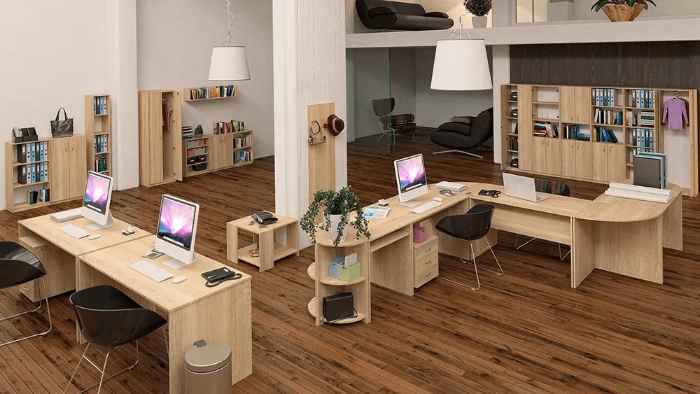 íves sarokasztal, tölgy sonoma, TEMPO ASISTENT NEW 024