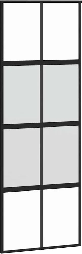 vidaXL fekete edzett üveg és alumínium tolóajtó 76 x 205 cm