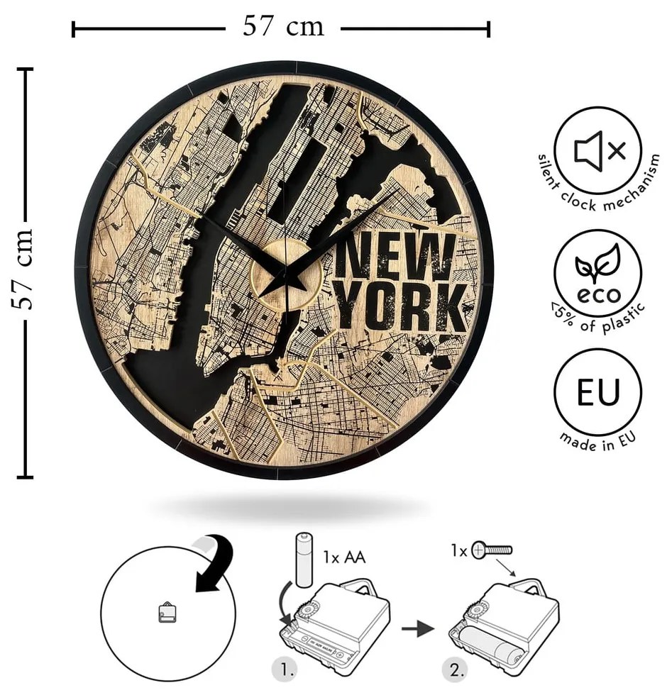 Fali óra ø 57 cm John – Styler