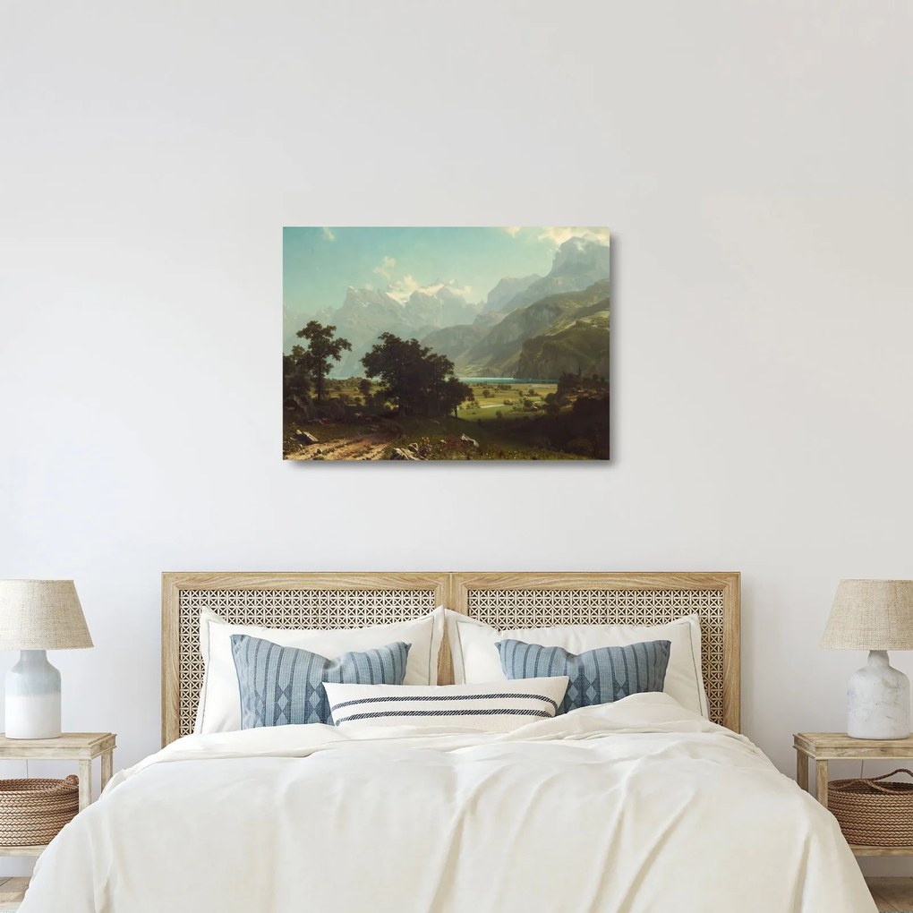 Üveg kép - Albert Bierstadt, Lake Lucerne, reprodukciók (70x50 cm)
