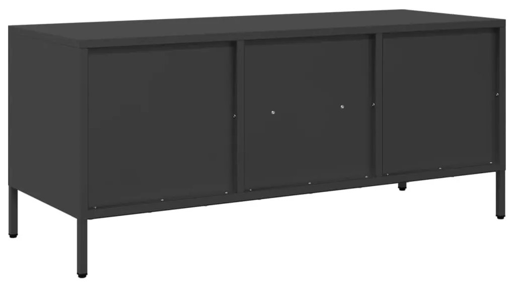 fekete hidegen hengerelt acél TV-szekrény 101,5 x 39 x 43,5 cm