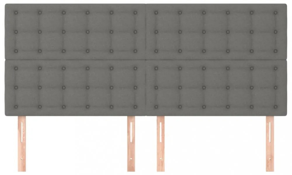 4 db sötétszürke szövet fejtámla 80 x 5 x 78/88 cm