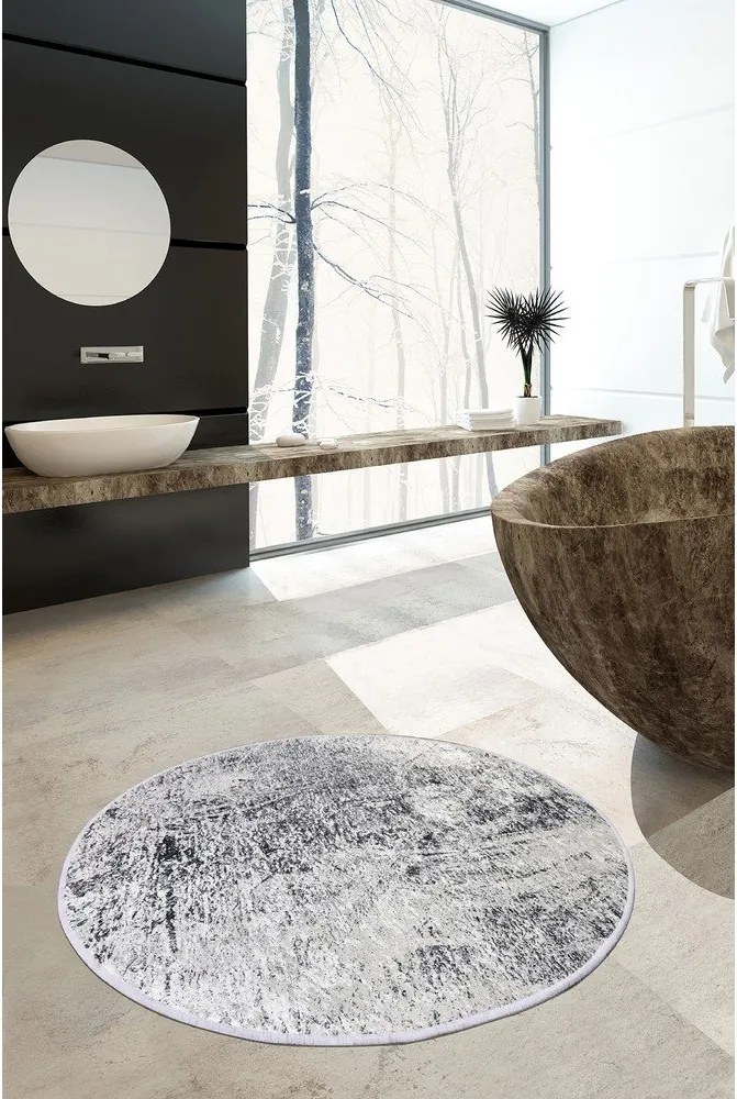 Szürke fürdőszobai kilépő ø 100 cm Evidence – Foutastic