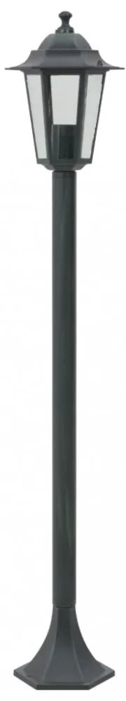 6 db sötétzöld alumínium kerti állólámpa, E27, 110 cm