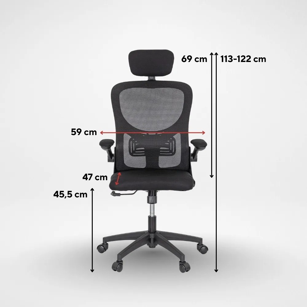 Flexo ergonomikus irodai forgószék deréktámasszal fekete