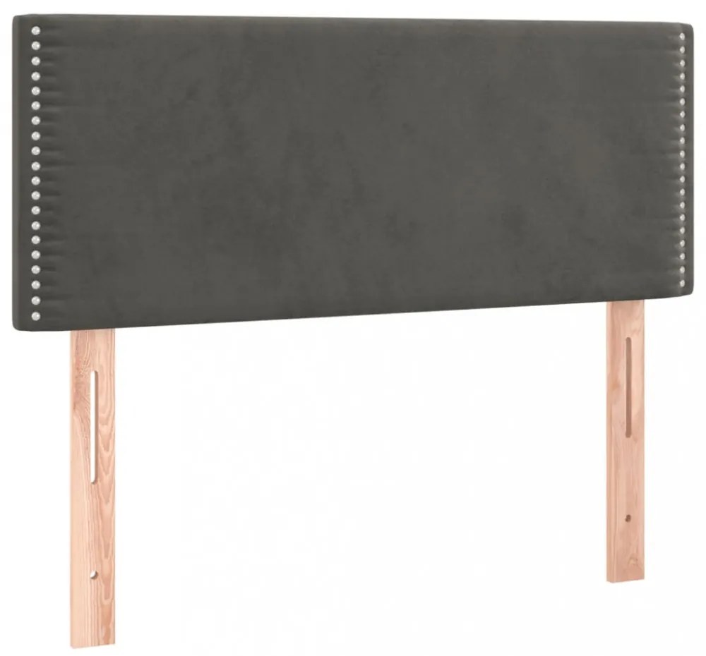 sötétszürke bársony fejtámla 80 x 5 x 78/88 cm