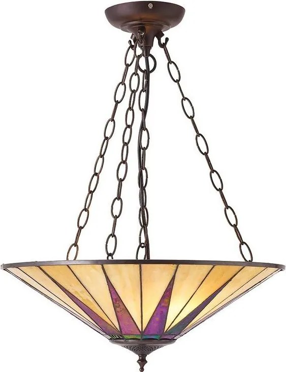 Endon klasszikus tiffany függeszték dark star sötétbarna sokszínű end70754