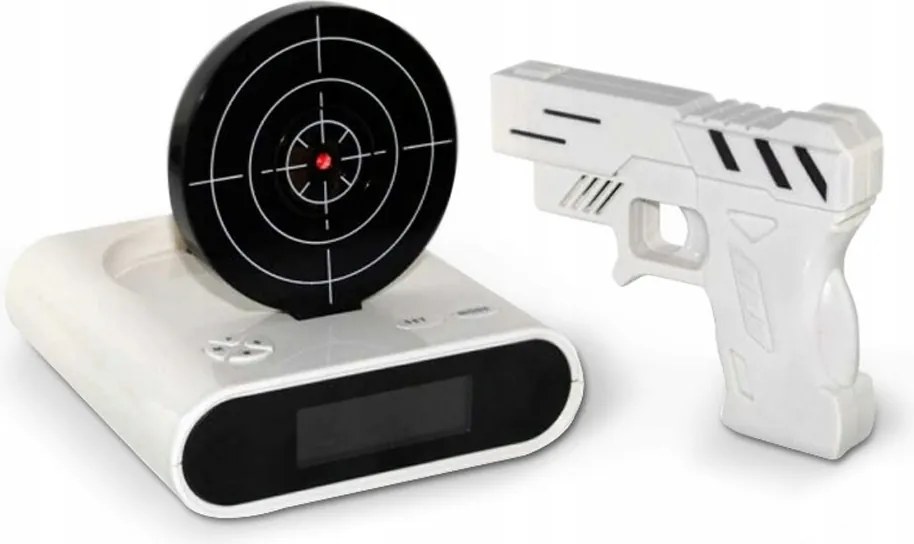 Mesterlövész Ébresztőóra fehér, pisztollyal Ajándék