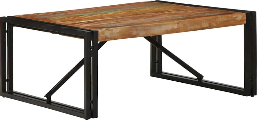vidaXL többszínű tömör újrahasznosított fa dohányzóasztal 80x80x35 cm