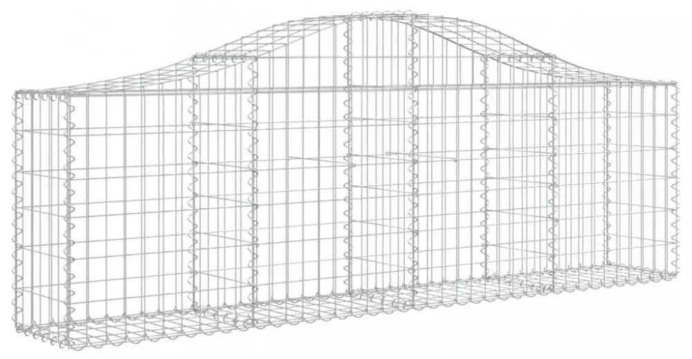 7 db íves horganyzott vas gabion kosár 200x30x60/80 cm