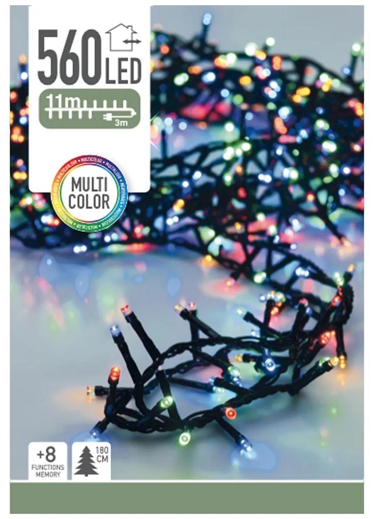 Cluster karácsonyi fényfüzér, színes, 560 LED-es