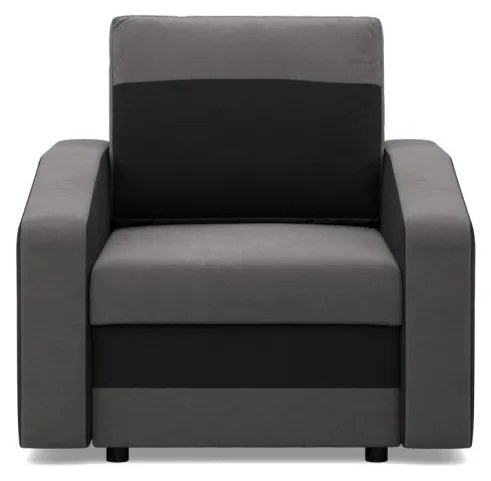 Hewlet fotel, szövet anyag, bonell töltet, szürke - fekete