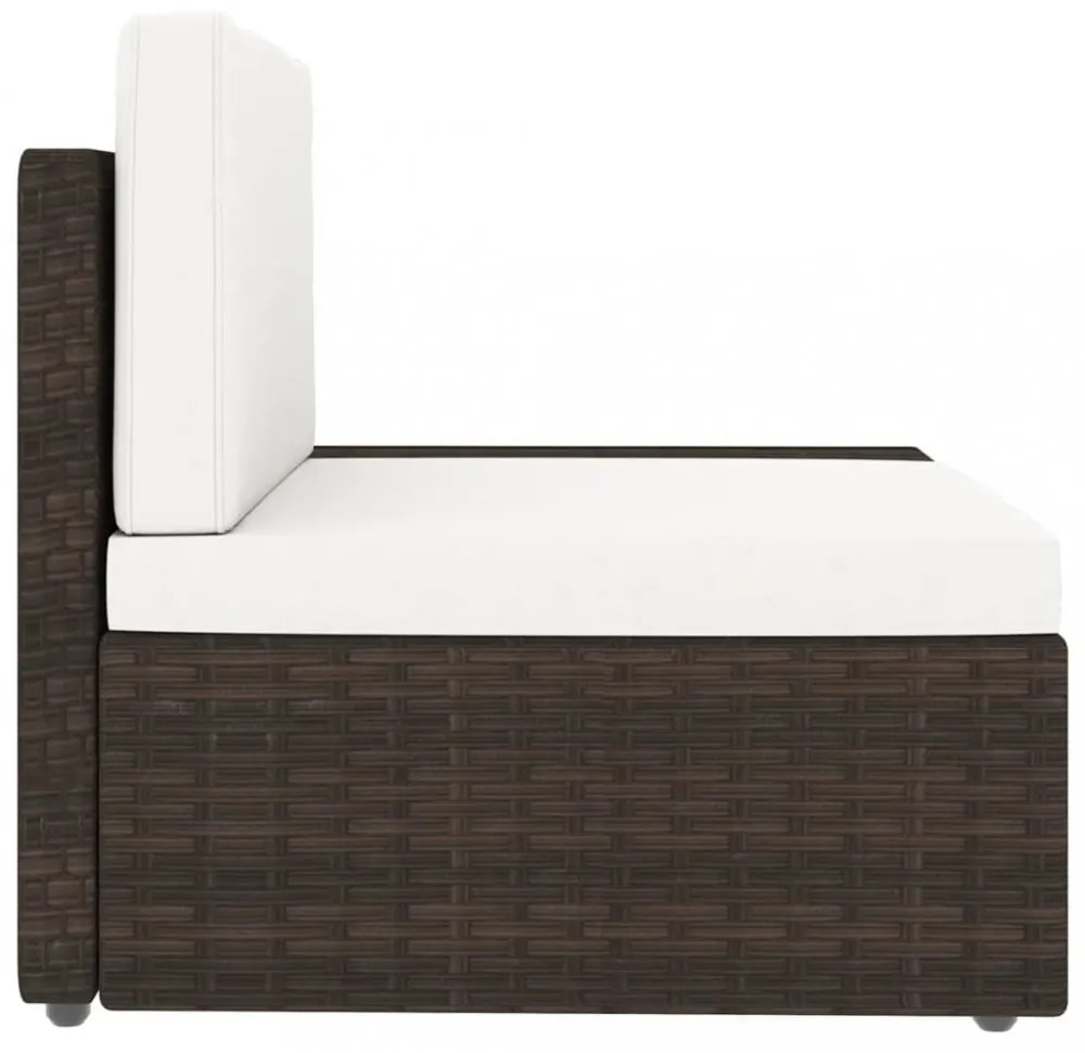 vidaXL 9 részes barna polyrattan kerti ülőgarnitúra párnákkal