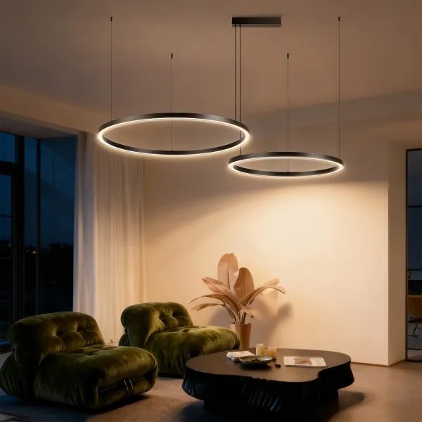 Brilagi - LED fényerőszabályozható kábeles csillár PORTOFINO LED/98W/230V fekete + távirányítóval