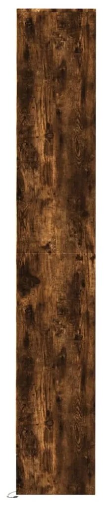 füstös tölgy szerelt fa tálalószekrény LED-del 36x32,5x200 cm