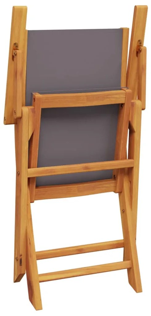 6 db antracitszürke szövet és tömör fa összecsukható kerti szék