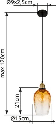 GLOBO 15786H2 SALVY Egyágú Függesztett Lámpa IP20