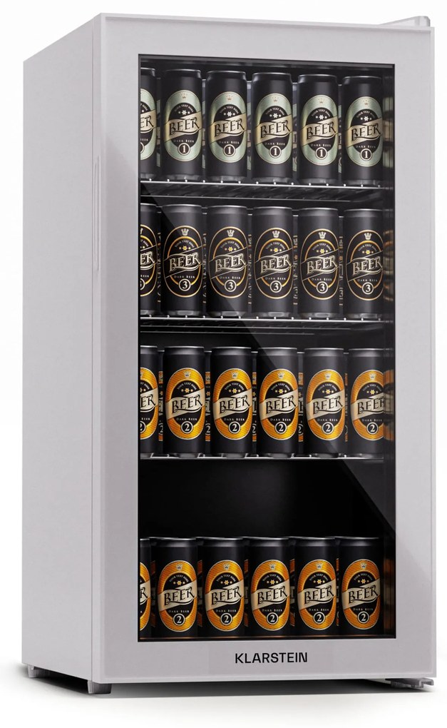 Klarstein Beersafe 74 Slim, hűtőszekrény, 74 liter, 3 polc, panorámás üvegajtó