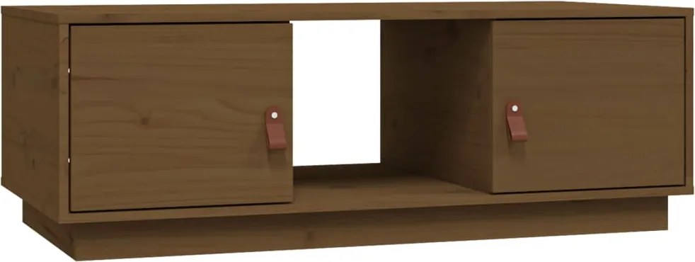 vidaXL mézbarna tömör fenyőfa dohányzóasztal 100 x 50 x 35 cm