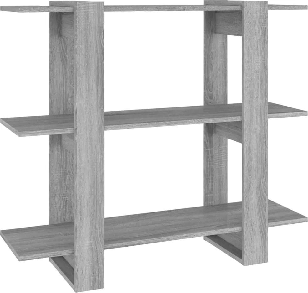 vidaXL szürke sonoma színű térelválasztó könyvszekrény 100x30x87 cm