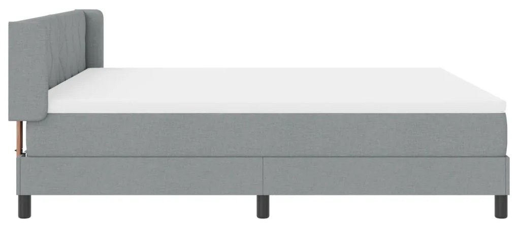 Boxspring Ágy matrac kényelmes, világosszürke színben, 180 x 200 cm-es szövet