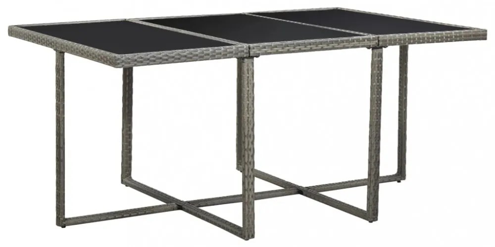 11 részes szürke polyrattan kültéri étkezőszett párnákkal