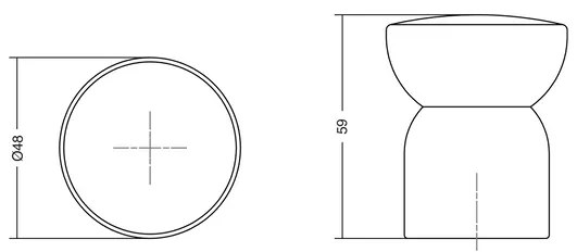 Ajtóütköző Viefe PULSE 48mm, fa, dió - sütét barna parafa