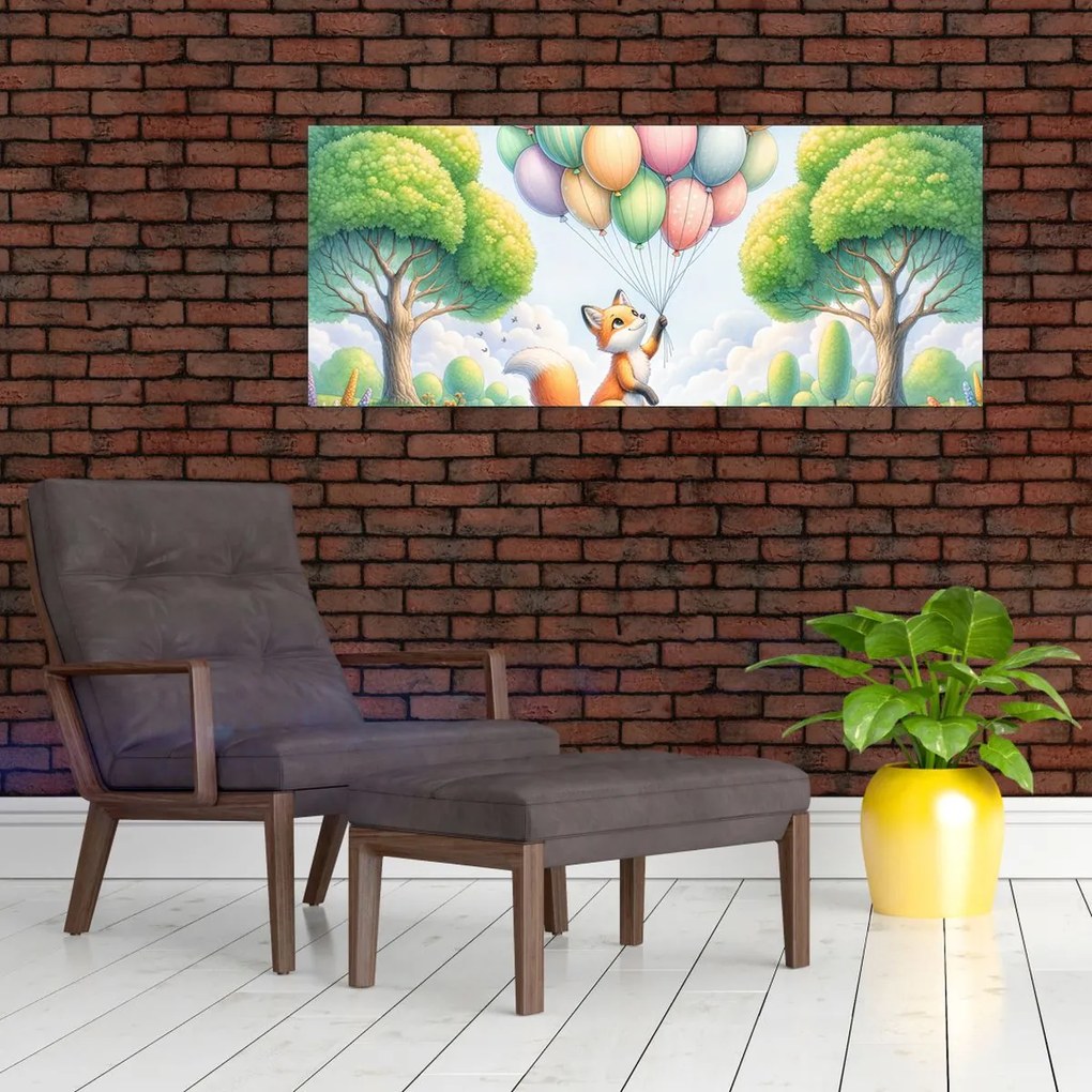 Kép – Boldog róka (120x50 cm)