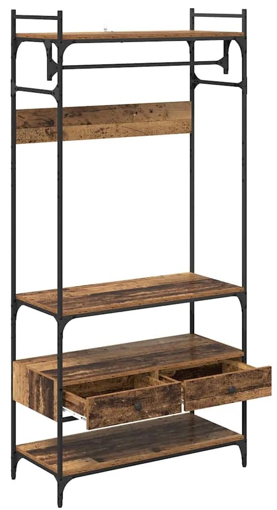 Ruhásszekrény fiókkal Régi fa 89 x 39 x 184.5 cm Faanyag