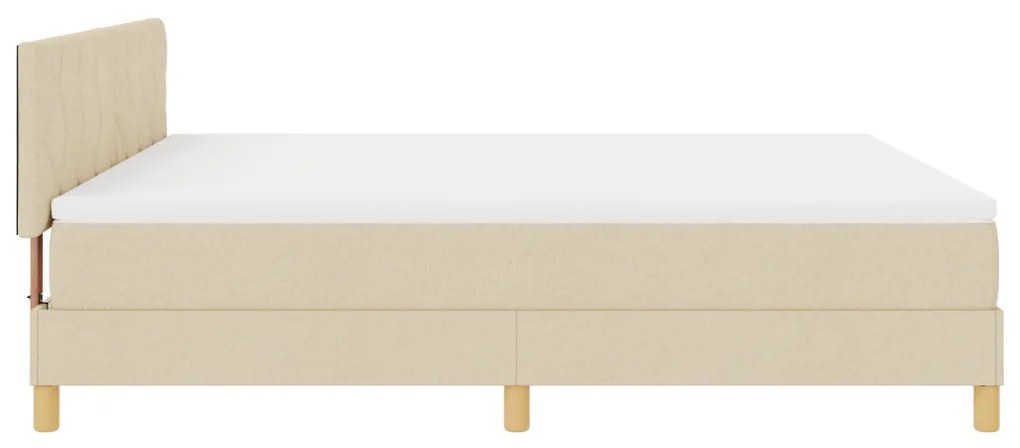 Boxspring Ágy Matraccal és LED-del Krém 180x200 cm Szövet