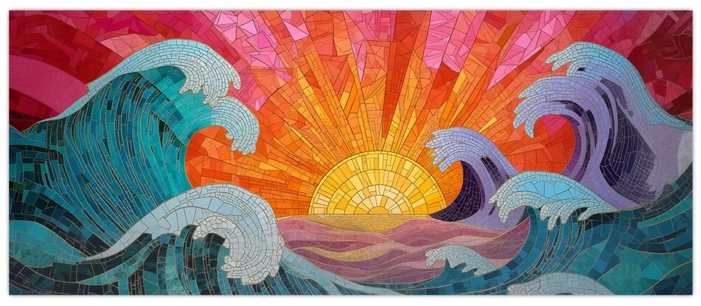 Kép - Hullámmozaik (120x50 cm)