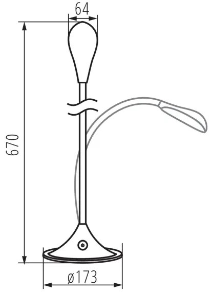 Kanlux 22342 - FRANCO LED flexibilis asztali lámpa, 6,8W, fehér, szabályozható