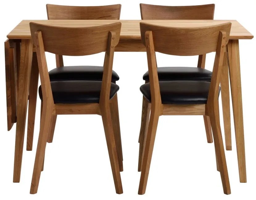 Filippa natúr tölgyfa étkezőasztal lehajtható asztallappal, 120 x 80 cm - Rowico