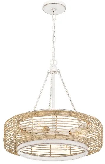 Quoizel QZ-WAYLON-4P-AWH - Láncos csillár WAYLON 4xE27/60W/230V Ø 50,4 cm