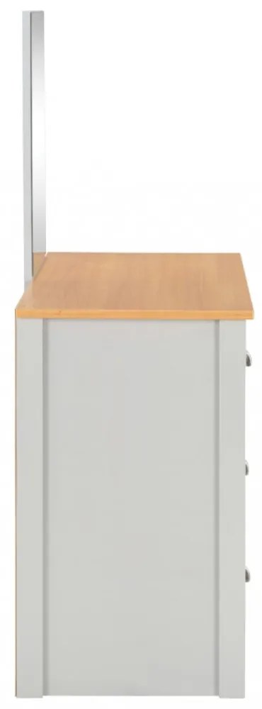 szürke öltözőasztal tükörrel és ülőkével 104 x 45 x 131 cm