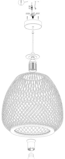 Eglo 43265 - Csillár zsinóron DEMBLEBY 1 1xE27/40W/230V