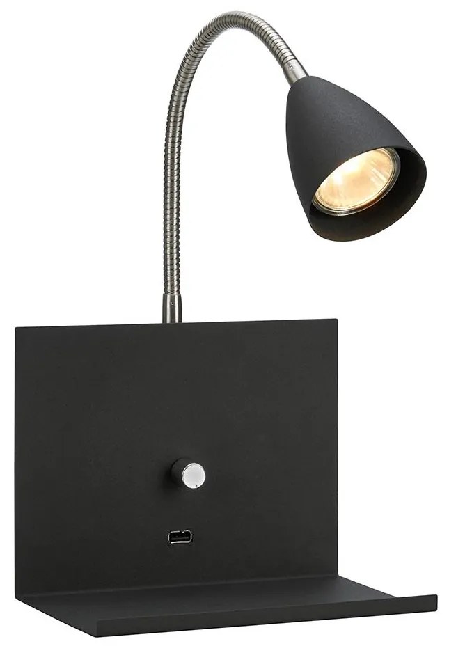 Markslöjd 107141 - Dimmelhető fali lámpa USB-vel  LOGI 1xGU10/7W/230V