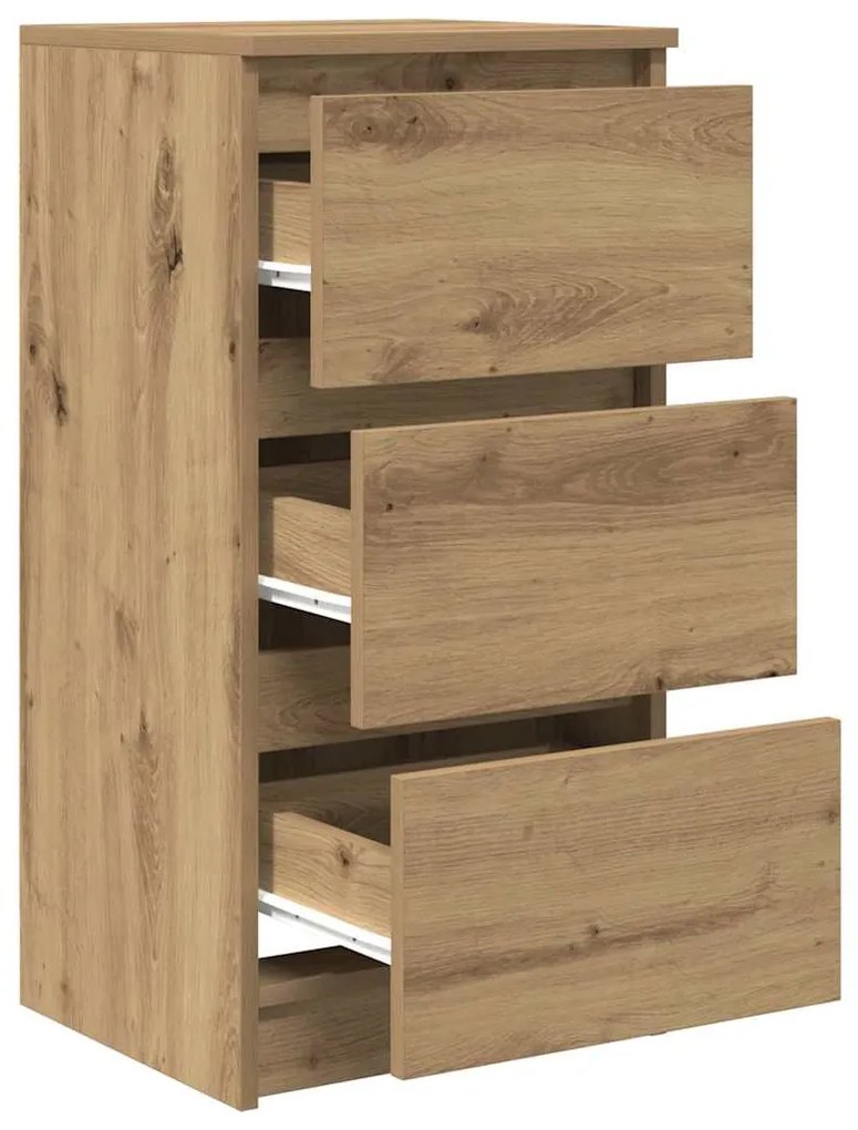 kézműves tölgy színű szerelt fa tálalószekrény 37,5x35x76 cm