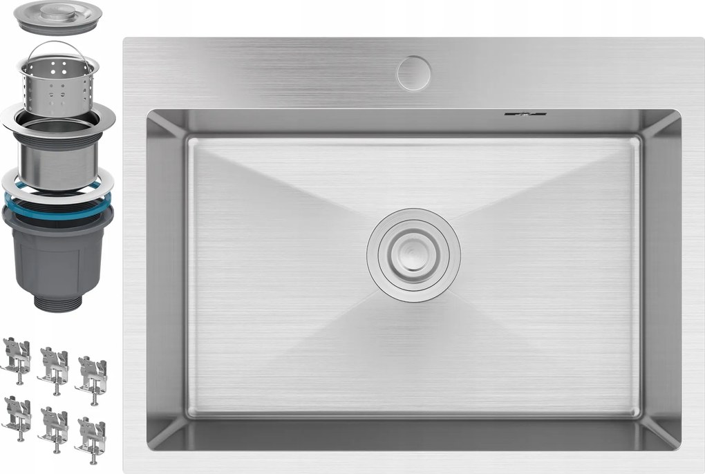 Acél Egymedencés Mosogató Króm BARI604