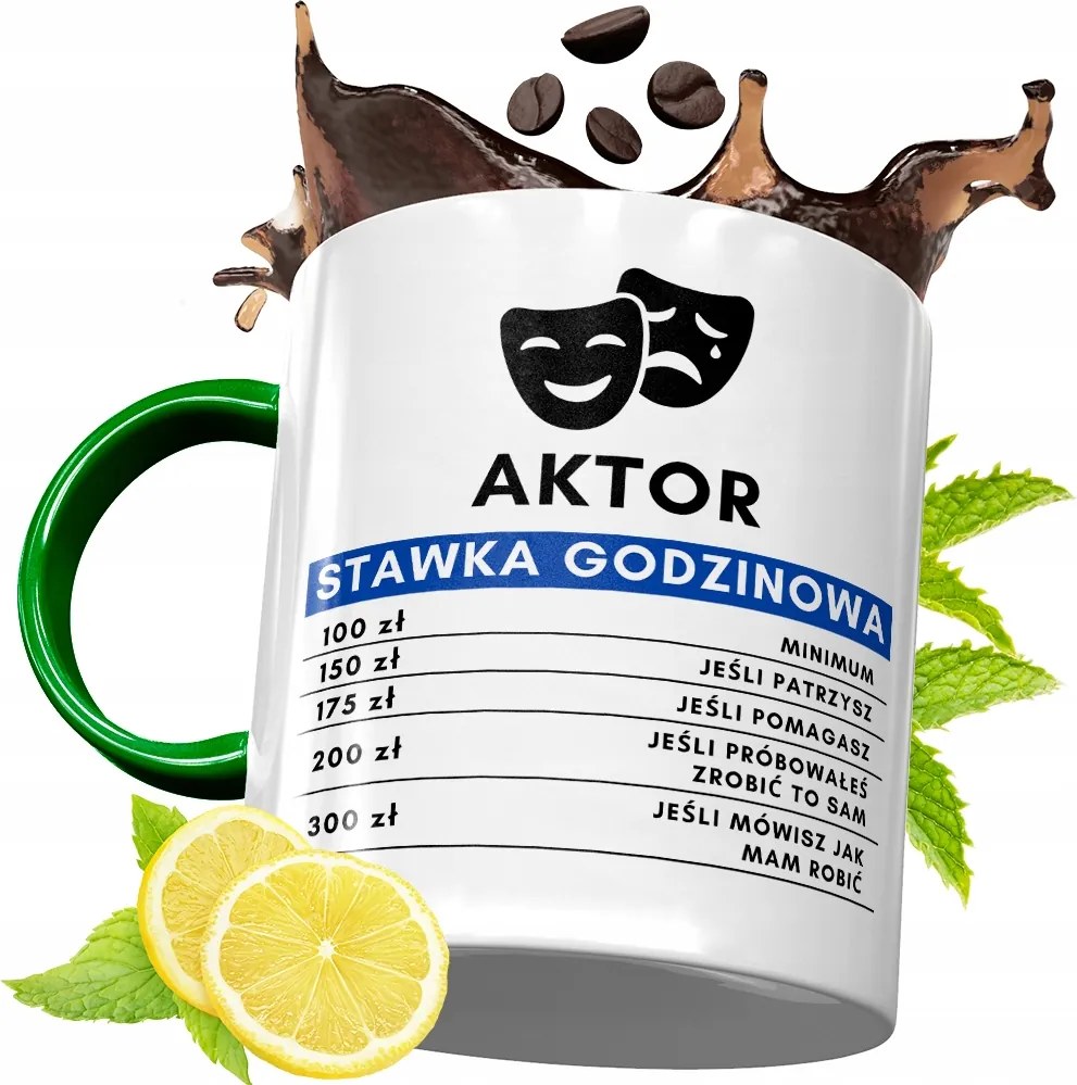 Zöld Bögre Színésznek Születésnapra Ajándék fényképes nyomtatással