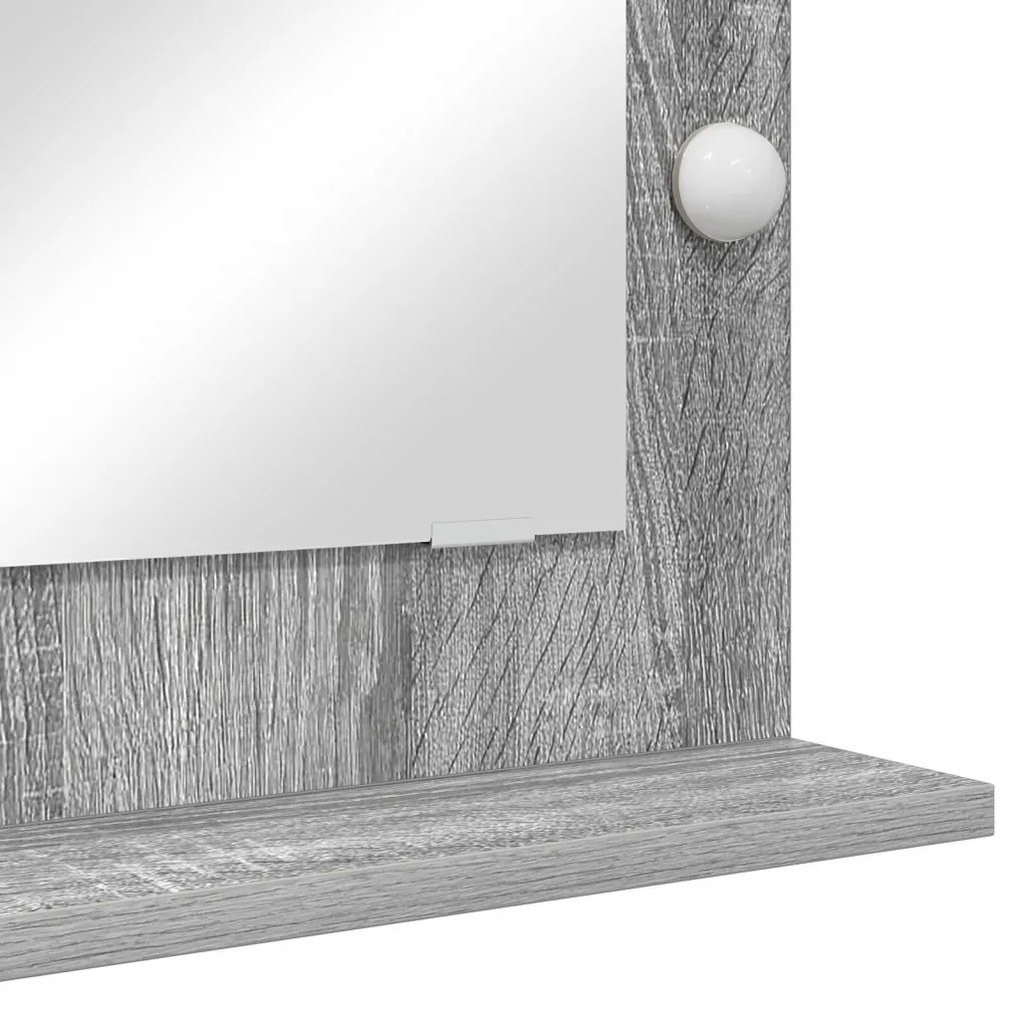 sminktükör Szürke sonoma Forgácslap, Üveg 70 x 50 x 18 cm Tükör