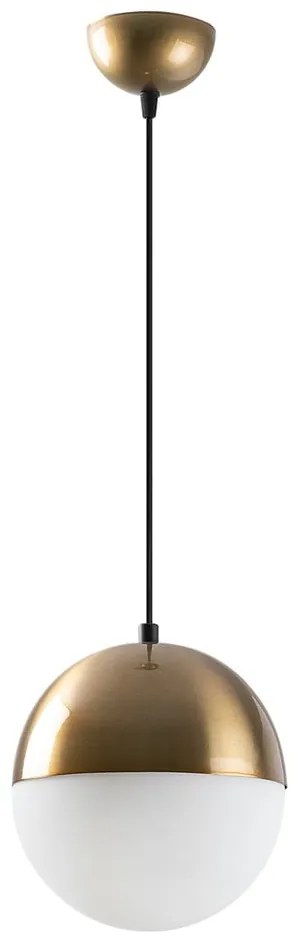 Fehér-aranyszínű függőlámpa üveg búrával ø 20 cm Bastos – Opviq lights