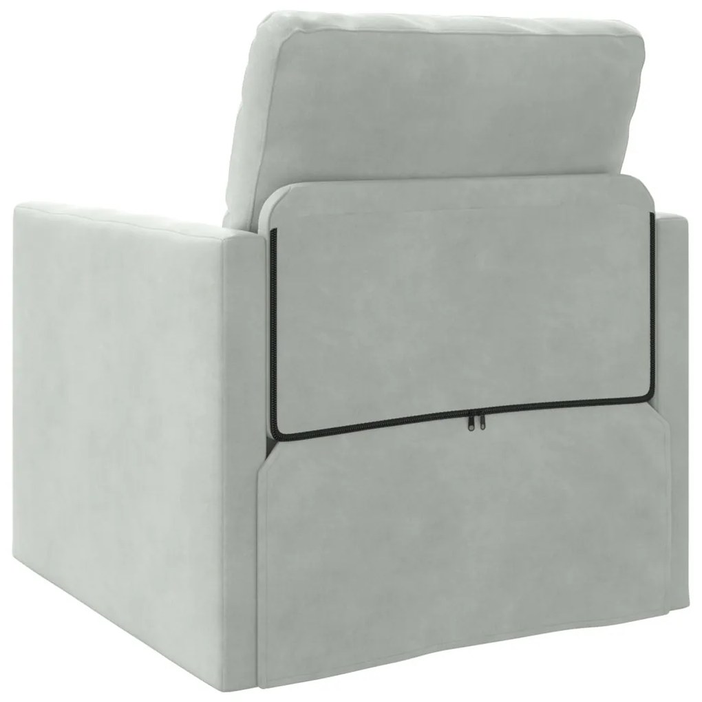 vidaXL Egyszemélyes Floor Sofa Átalakítható Szövet 74x77x81 cm Világosszürke